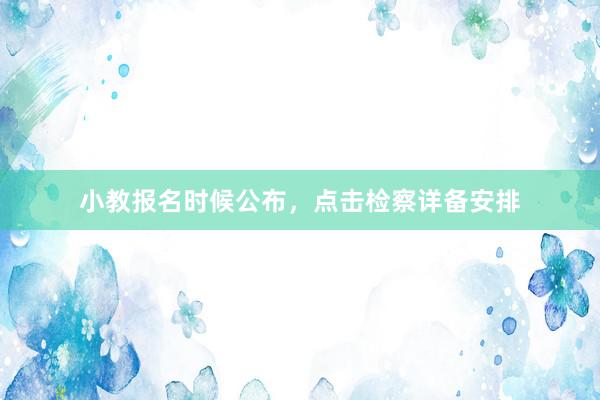 小教报名时候公布，点击检察详备安排